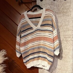 SHEIN Multicolor V-Neck Sweater